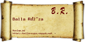 Balla Róza névjegykártya